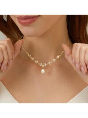 Bridal Freshwater Pearl Necklace & Earrings Set,